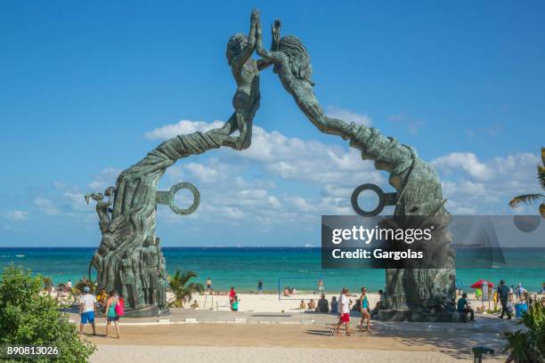 playa del carmen beachfront - cozumel stock pictures, royalty-free photos & images