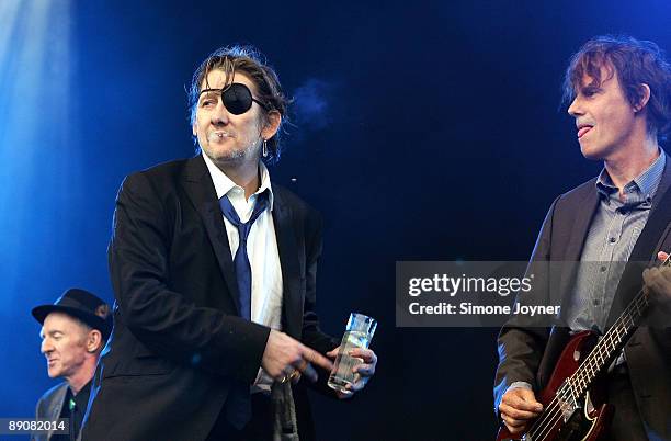 Shane McGowan of The Pogues performs live on stage during Madstock festival 2009 at Victoria Park on July 17, 2009 in London, England.