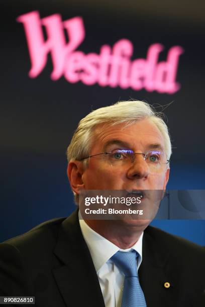 Steven Lowy, co-chief executive officer of Westfield Corp., speaks during a news conference in Sydney, Australia, on Tuesday, Dec. 12, 2017....