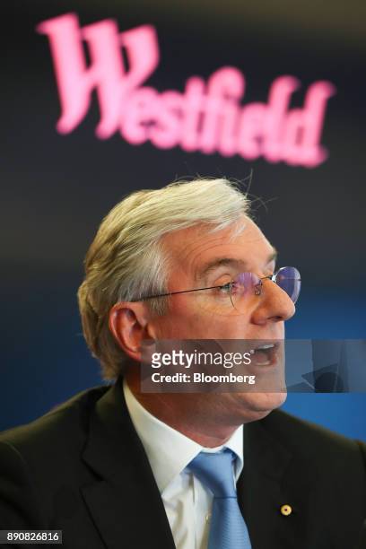 Steven Lowy, co-chief executive officer of Westfield Corp., speaks during a news conference in Sydney, Australia, on Tuesday, Dec. 12, 2017....
