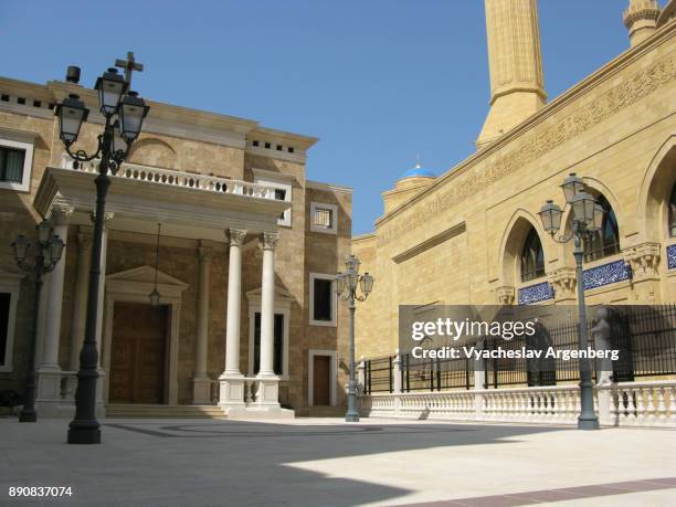 mohammad al-amin mosque in martyrs' square of beirut - martyrs' square beirut stockfoto's en -beelden