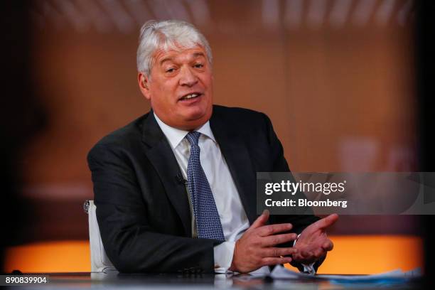 Geoff Drabble, chief executive officer of Ashtead Group Plc, gestures while speaking during a Bloomberg Television interview in London, U.K., on...