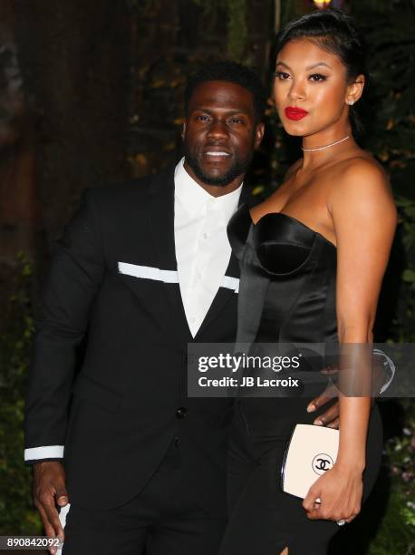 Kevin Hart and Eniko Parrish attend the premiere of Columbia Pictures' 'Jumanji: Welcome To The Jungle' on December 11, 2017 in Los Angeles,...