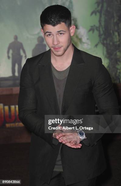 Actor Nick Jonas arrives for the Premiere Of Columbia Pictures' "Jumanji: Welcome To The Jungle" held at The TLC Chinese Theater on December 11, 2017...