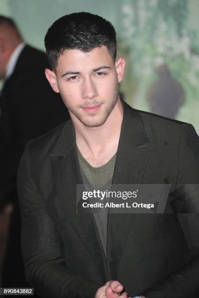 Actor Nick Jonas arrives for the Premiere Of Columbia Pictures' "Jumanji: Welcome To The Jungle" held at The TLC Chinese Theater on December 11, 2017...