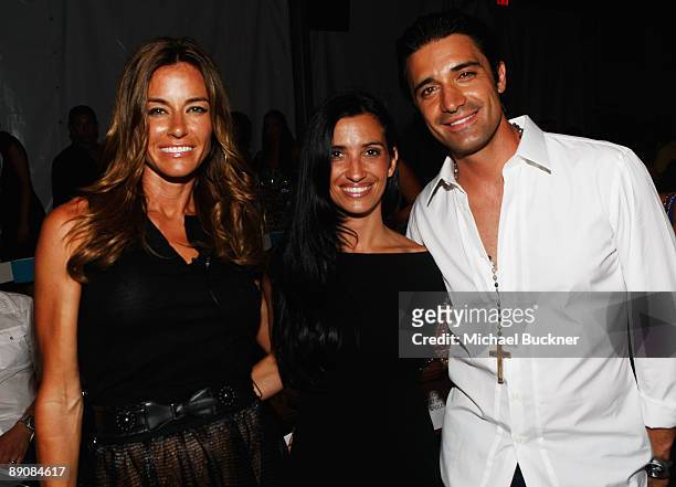 Actress Kelly Bensimon, actor Gilles Marini Carole Maini attend the L*Space by Monica 2010 fashion show during Mercedes-Benz Fashion Week Swim at the...