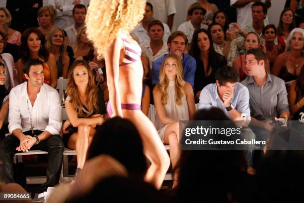 Gilles Marini and Whitney Port attend the L*Space by Monica 2010 fashion show during Mercedes-Benz Fashion Week Swim at the Cabana Grande at The...