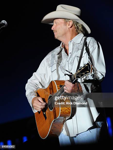 Singer/Songwriter Alan Jackson performs at the 17th Annual Country Thunder USA music festival on July 17, 2009 in Twin Lakes, Wisconsin.