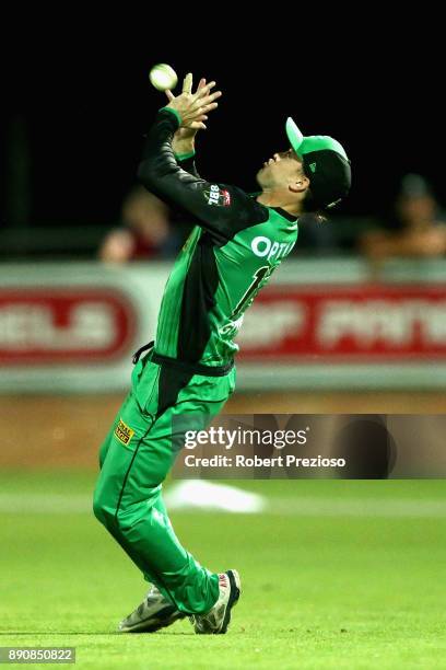 Seb Gotch of the Melbourne Stars takes a catch to dismiss Arjun Nair of the Sydney Thunder during the Big Bash League exhibition match between the...