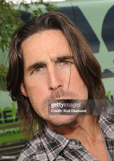 Singer/Songwriter Jake Owen backstage while taping for GACTV at the 17th Annual Country Thunder USA music festival on July 17, 2009 in Twin Lakes,...