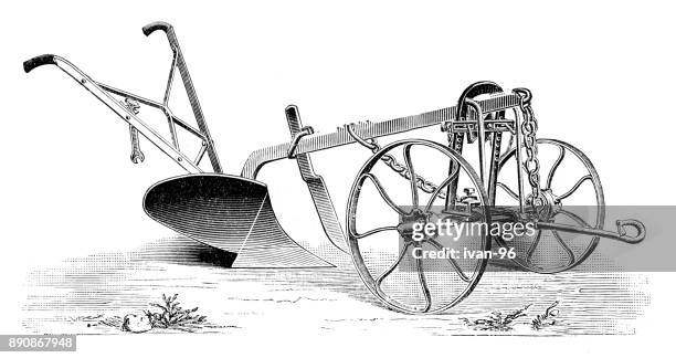 vintage plow - plow stock illustrations