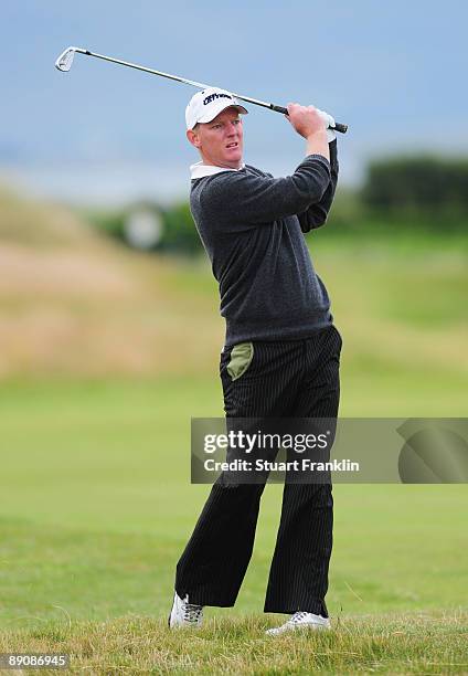 Daniel Gaunt of Australia hits an approach shot during round three of the 138th Open Championship on the Ailsa Course, Turnberry Golf Club on July...