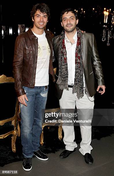 Actor Luca Argentero and Filippo Timi pose at the Dolce & Gabbana Prive prior to the show as part of Milan Fashion Week Autumn/Winter 2009/10...