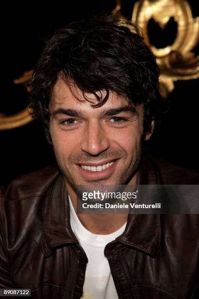 Actor Luca Argentero poses at the Dolce & Gabbana Prive prior to the show as part of Milan Fashion Week Autumn/Winter 2009/10 Menswear on January 17,...