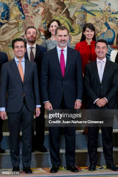 King Felipe VI of Spain attends several audiences at the Zarzuela Palace on December 12, 2017 in Madrid, Spain.