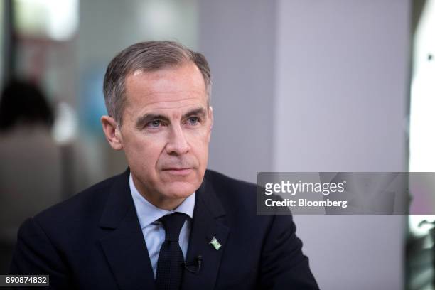 Mark Carney, governor of the Bank of England , pauses during a Bloomberg Television interview at the One Planet Summit in Paris, France, on Tuesday,...