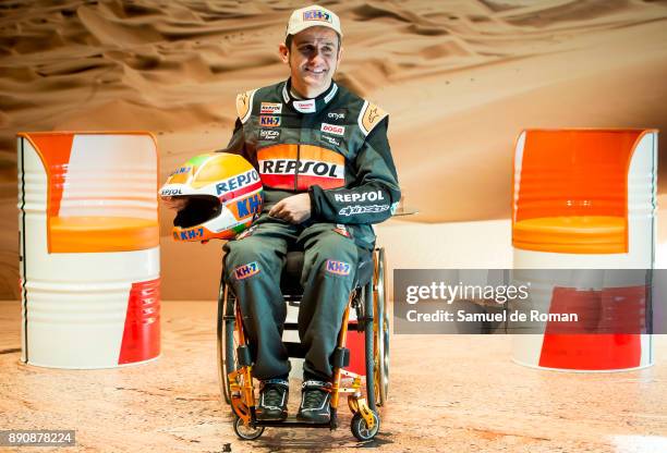 Isidre Esteve attends a press conference presenting the Dakar 2018 Repsol Rally Team on December 12, 2017 in Madrid, Spain.