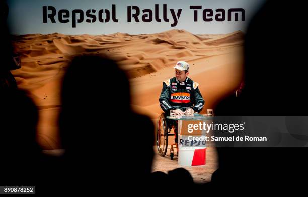 Isidre Esteve attends a press conference presenting the Dakar 2018 Repsol Rally Team on December 12, 2017 in Madrid, Spain.