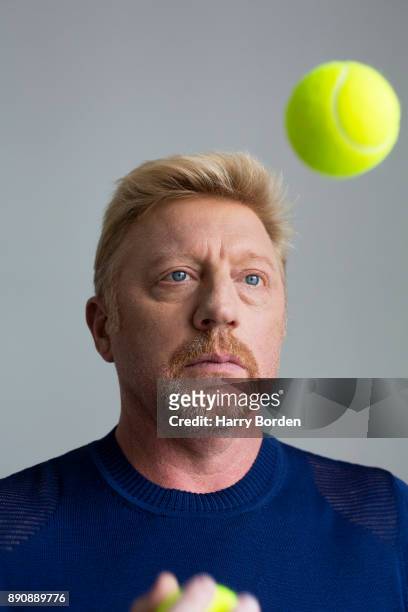 Tv commentator on tennis and former champion player, Boris Becker is photographed for the Sunday Times magazine on May 5, 2015 in London, England.