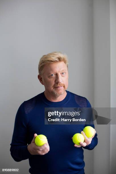 Tv commentator on tennis and former champion player, Boris Becker is photographed for the Sunday Times magazine on May 5, 2015 in London, England.