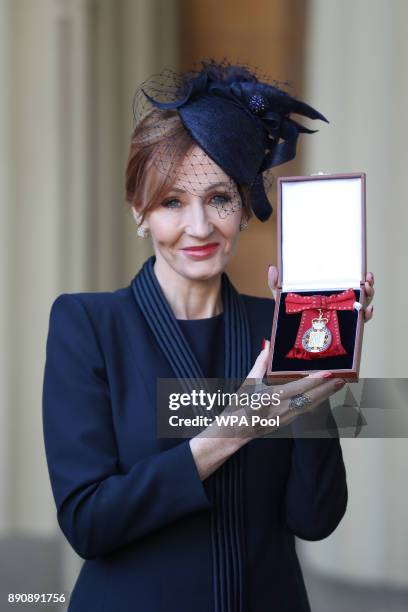 Harry Potter author JK Rowling after she was made a Companion of Honour by the Duke of Cambridge during an Investiture ceremony at Buckingham Palace...