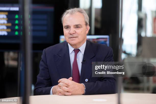 Jean-Louis Chaussade, chief executive officer of Suez SA, pauses during a Bloomberg Television interview at the One Planet Summit in Paris, France,...