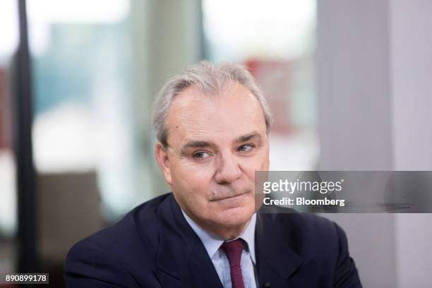 Jean-Louis Chaussade, chief executive officer of Suez SA, pauses during a Bloomberg Television interview at the One Planet Summit in Paris, France,...