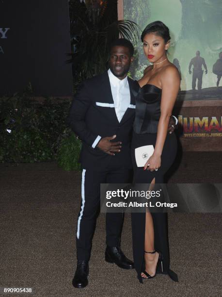 Actor Kevin Hart and Eniko Parrish arrive for the Premiere Of Columbia Pictures' "Jumanji: Welcome To The Jungle" held at The TLC Chinese Theater on...