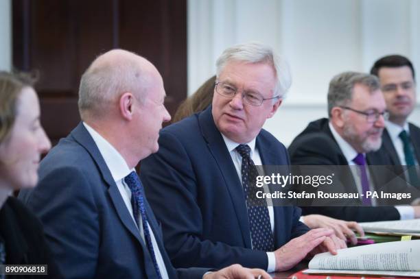 Brexit Secretary David Davis and First Secretary of State Damian Green attend a Joint Ministerial Committee meeting in Whitehall, London to discuss...