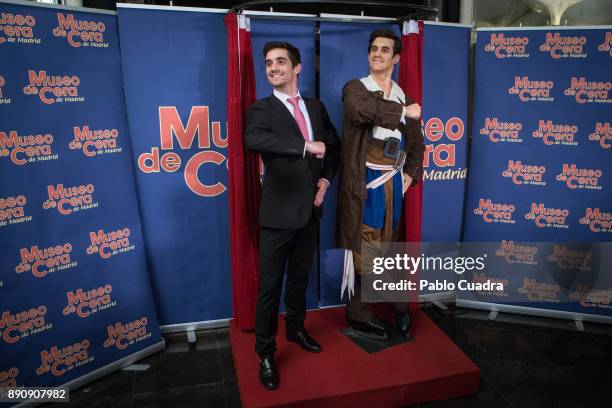 Spanish ice skater Javier Fernandez unveils his wax figure at the Wax Museum on December 12, 2017 in Madrid, Spain.