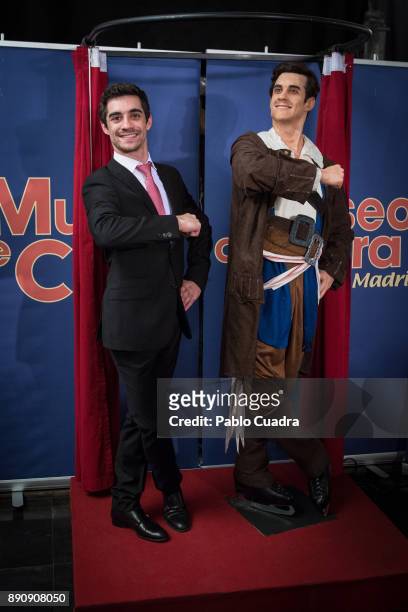Spanish ice skater Javier Fernandez unveils his wax figure at the Wax Museum on December 12, 2017 in Madrid, Spain.