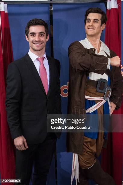 Spanish ice skater Javier Fernandez unveils his wax figure at the Wax Museum on December 12, 2017 in Madrid, Spain.