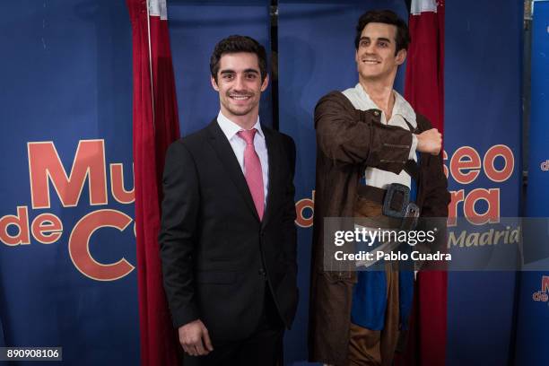 Spanish ice skater Javier Fernandez unveils his wax figure at the Wax Museum on December 12, 2017 in Madrid, Spain.