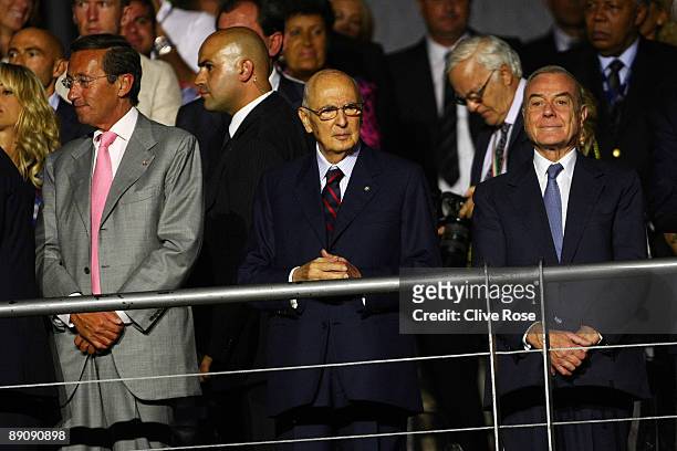 President Giorgio Napolitano is pictured during the opening ceremony for the 13th FINA World Championships on July 18, 2009 in Rome, Italy.