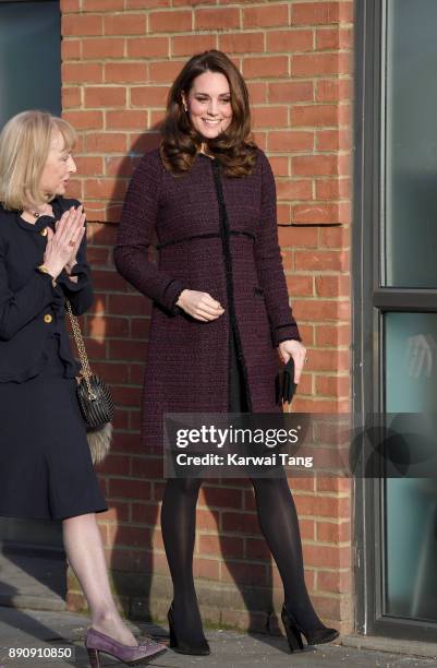 Catherine, Duchess of Cambridge, attends the 'Magic Mums' community Christmas party held at Rugby Portobello Trust on December 12, 2017 in London,...