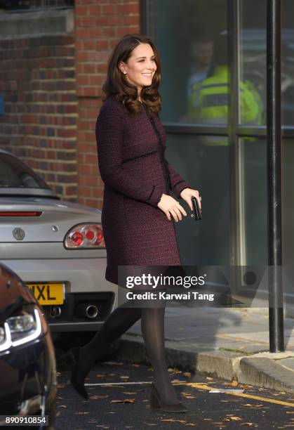 Catherine, Duchess of Cambridge, attends the 'Magic Mums' community Christmas party held at Rugby Portobello Trust on December 12, 2017 in London,...