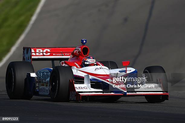 Ryan Hunter-Reay, drives the ABC Supply Co. AJ Foyt Enterprises Dallara Honda during prerace warmup for the IRL Indycar Series Camping World Grand...