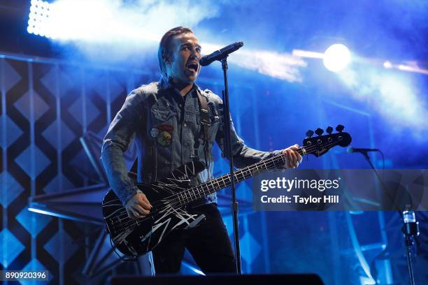 Pete Wentz performs during the 2017 Z100 Jingle Ball on December 11, 2017 in Washington, DC.