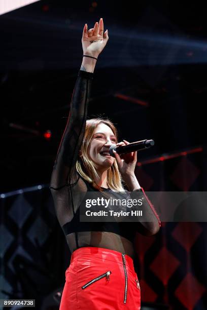 Julia Michaels performs during the 2017 Hot 99.5 Jingle Ball on December 11, 2017 in Washington, DC.