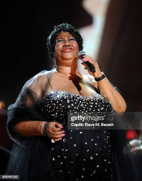 Aretha Franklin performs during the Mandela Day: A 46664 Celebration Concert at Radio City Music Hall on July 18, 2009 in New York City.