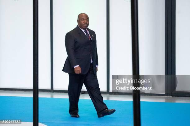 Ali Bongo Ondimba, Gabon's president, arrives at the One Planet Summit in Paris, France, on Tuesday, Dec. 12, 2017. French President Emmanuel Macron...