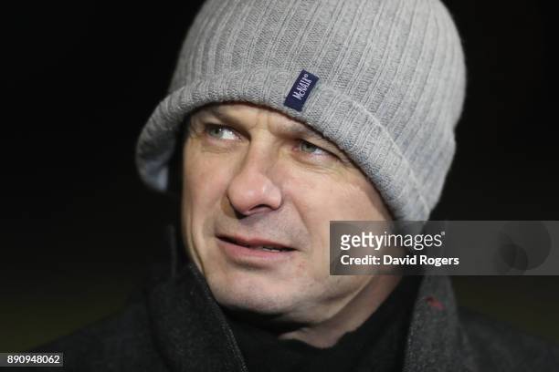 Austin Healy, the former England international, now BT Sport rugby pundit looks on during the European Rugby Champions Cup match between Saracens and...