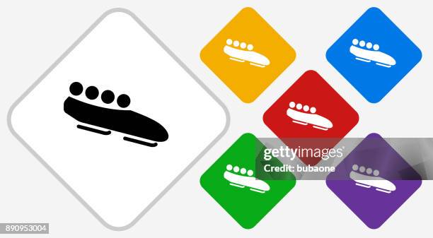 bobsled color diamond vector icon - bobsleigh run stock illustrations