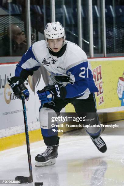 Radim Salda of the Saint John Sea Dogs skates with the puck against the Gatineau Olympiques on December 1, 2017 at Robert Guertin Arena in Gatineau,...