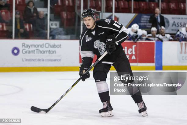 Mikhail Shestopalov of the Gatineau Olympiques skates against the Saint John Sea Dogs on December 1, 2017 at Robert Guertin Arena in Gatineau,...