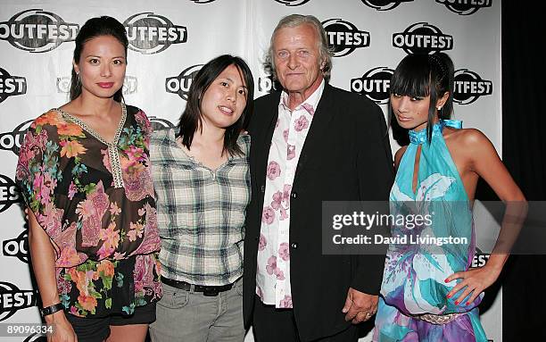 Actress Francoise Yip, director Doris Yeung and actors Rutger Hauer and Bai Ling attend the world premiere of "Motherland" at Outfest 2009 at the...