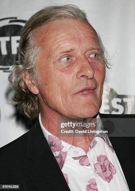 Actor Rutger Hauer attends the world premiere of "Motherland" at Outfest 2009 at the Directors Guild of America on July 18, 2009 in Los Angeles,...