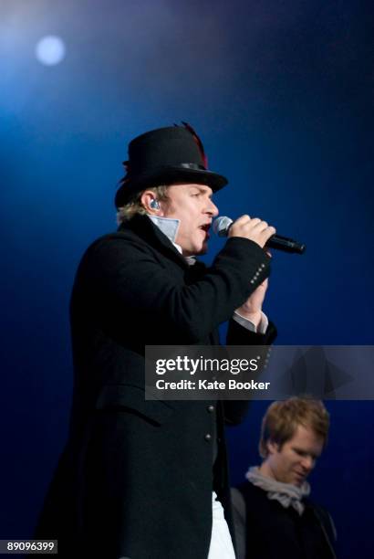 Simon Le Bon of Duran Duran performs on stage on the first day of Lovebox Weekender at Victoria Park on July 19, 2009 in London, England.