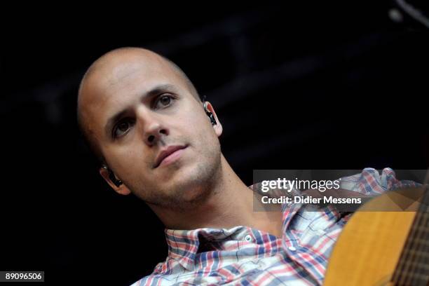 Milow performs on stage on day 2 of Francofolies de Spa festival on July 18, 2009 in Spa, Belgium.