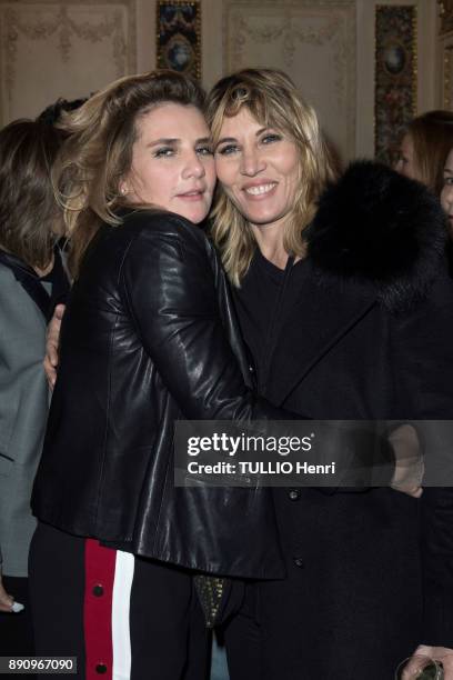 At the evening gala for the opening the Cafe Pouchkine, Marie-Amelie and Mathilde Seigner are photographed for Paris Match at place de la Madeleine...